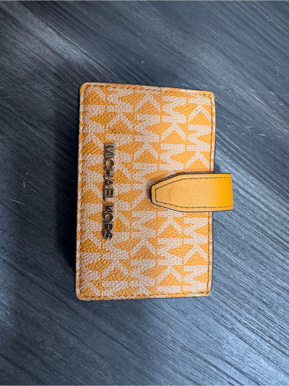 Michael Kors Yellow Signature Monogram Snap Wallet